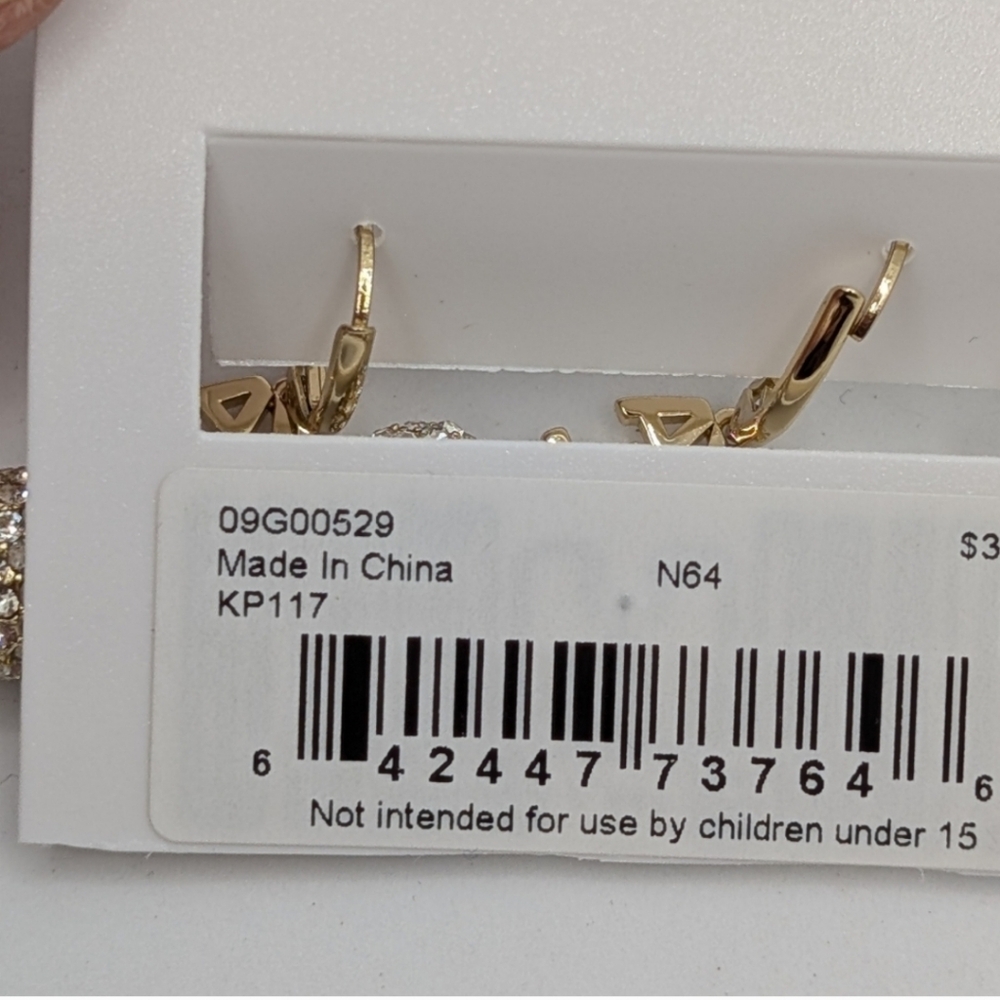 NWT Karl Lagerfeld Gold Drop Earrings - Picture 5 of 5